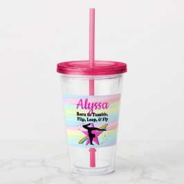 VASO ACRÍLICO NACIDO A TUMBLE, FLIP, LEAP Y FLOR
