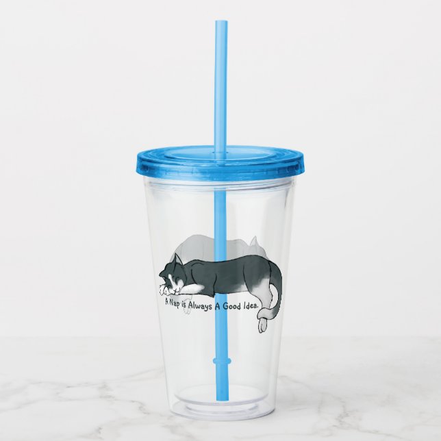 Vaso Acrílico Napping Kitty (Anverso)