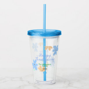 Vaso Acrílico Naranja azul color de agua verde inviernoGracias