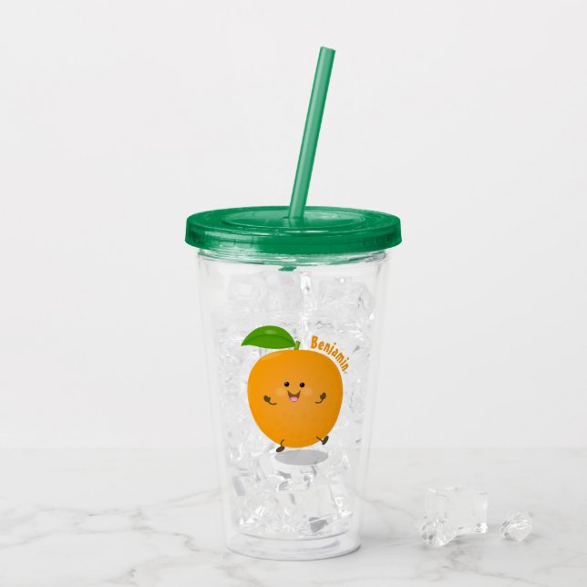 Vaso Acrílico Naranja de danza dulce cítricos (Reverso (hielo))