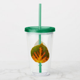 Vaso Acrílico Naranja verde y hoja de aluminio amarillo #1