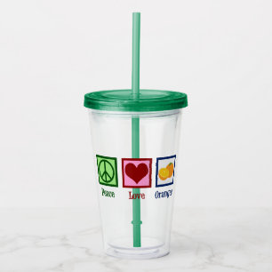 Vaso Acrílico Naranjas del amor de la paz