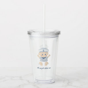 Vaso Acrílico Nautical Baby Boy Baby Shower