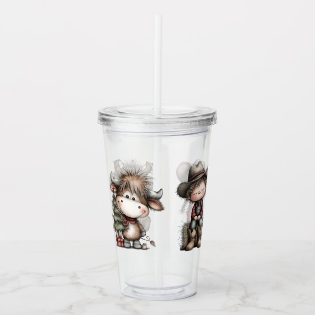 Vaso Acrílico Navidad de niños occidentales (Anverso)