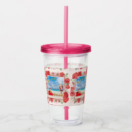 Vaso Acrílico Navidad Peluda y Brillante