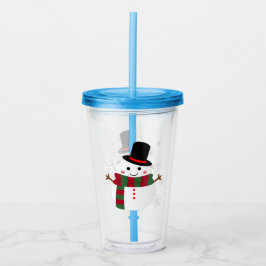 Vaso Acrílico Navidades blancos Snowman