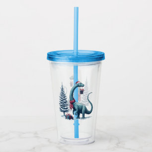 Vaso Acrílico Navidades Brontosaurus dinosaur