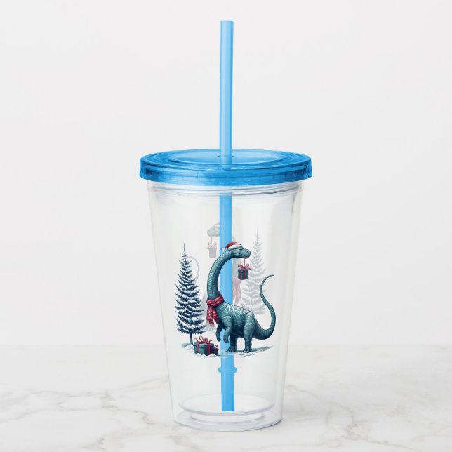 Vaso Acrílico Navidades Brontosaurus dinosaur (Anverso)
