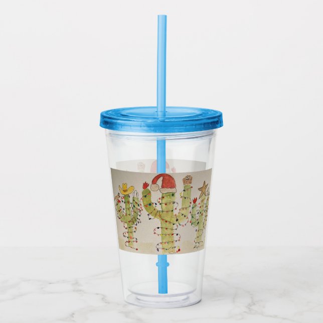 Vaso Acrílico Navidades Cactus (Anverso)