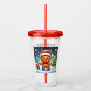 Vaso Acrílico Navidades caprichosos/hombre de pan de jengibre de