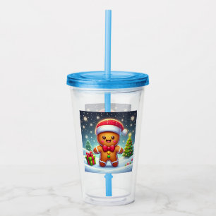 Vaso Acrílico Navidades caprichosos/hombre de pan de jengibre de