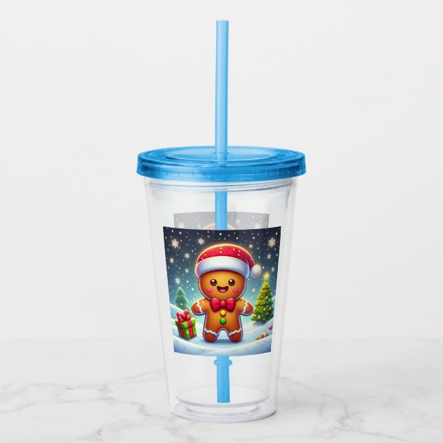 Vaso Acrílico Navidades caprichosos/hombre de pan de jengibre de (Anverso)