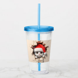 Vaso Acrílico Navidades Cat 3D