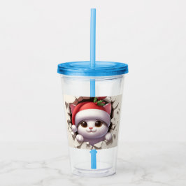 Vaso Acrílico Navidades Cat 3D