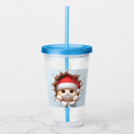 Vaso Acrílico Navidades Cat 3D