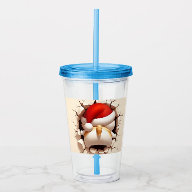 Vaso Acrílico Navidades Cat 3D (Anverso)