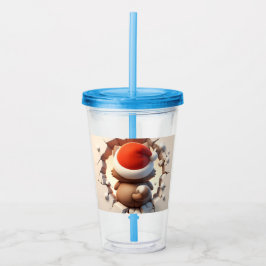 Vaso Acrílico Navidades Cat 3D