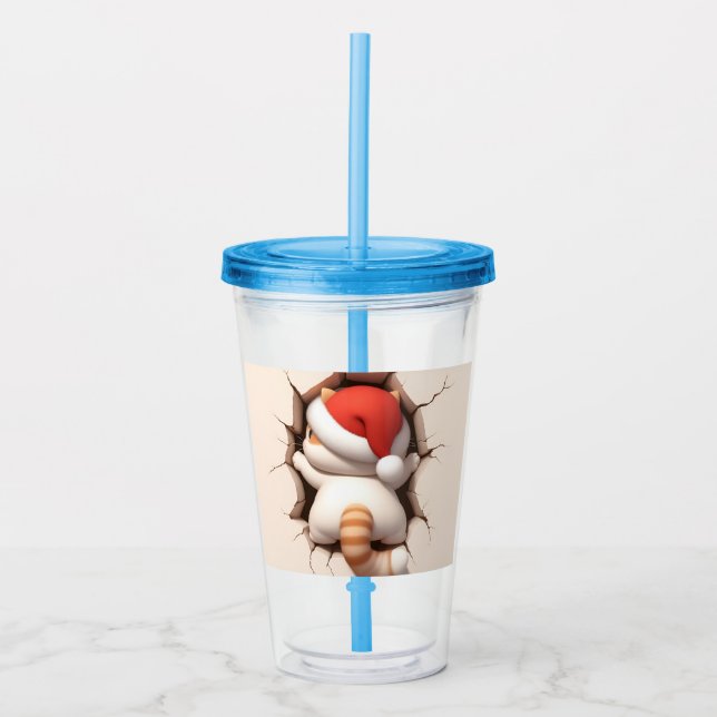 Vaso Acrílico Navidades Cat 3D (Anverso)