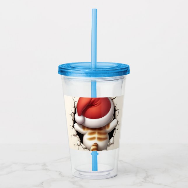 Vaso Acrílico Navidades Cat 3D (Anverso)