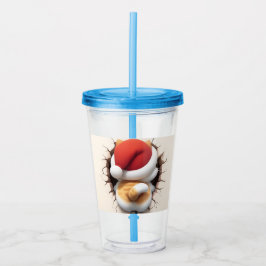 Vaso Acrílico Navidades Cat 3D