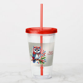 Vaso Acrílico Navidades coloridos Vacaciones de búho Acrílico Tu