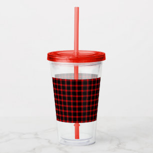 Vaso Acrílico Navidades de franela roja/Tumbler acrílico inverna