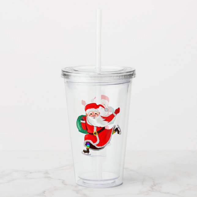 Vaso Acrílico Navidades de Santa Claus: Tumbler acrílico (Anverso)