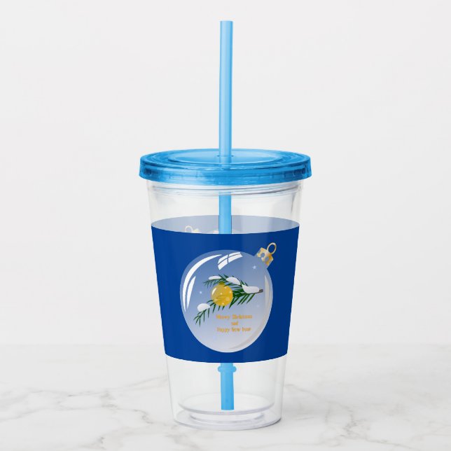 Vaso Acrílico Navidades decorados se ramifican en baudible (Anverso)