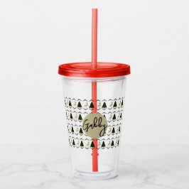 Vaso Acrílico Navidades Fawn Plastic Cup con paja