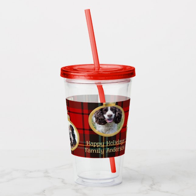 Vaso Acrílico Navidades Foto Baubles Merry Blessing Hope (Izquierda)