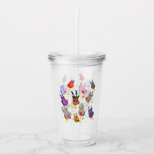 Vaso Acrílico Navidades Juguetes con colores de Tumbler acrílico