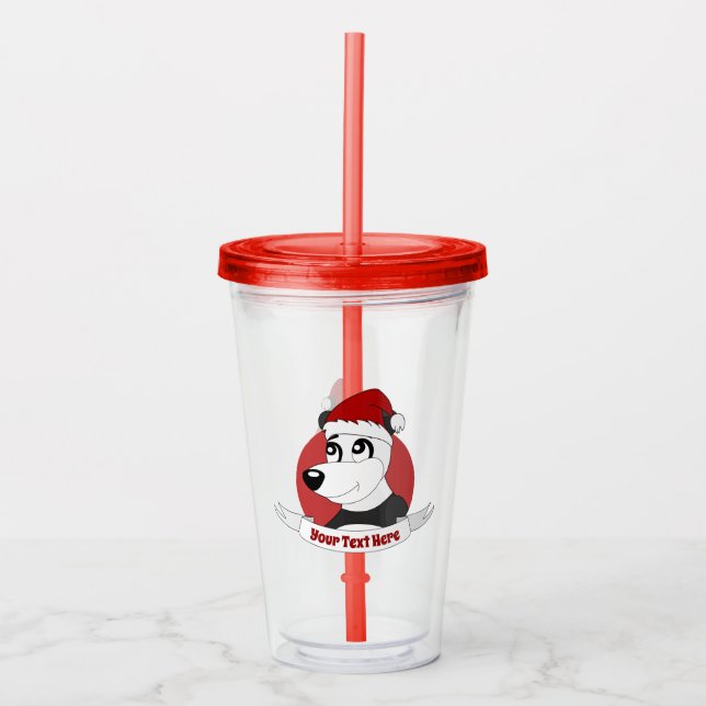 Vaso Acrílico Navidades personalizado con un lindo oso panda acr (Anverso)