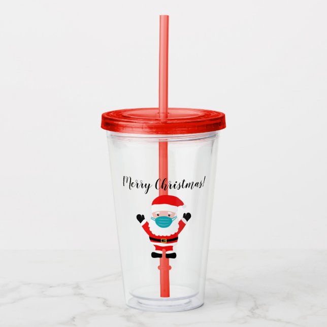 Vaso Acrílico Navidades Personalizados Santa Claus con personali (Anverso)