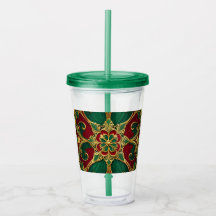 Navidades rojos verdes festividad de Tumbler acríl