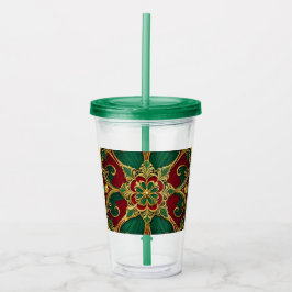 Vaso Acrílico Navidades rojos verdes festividad de Tumbler acríl