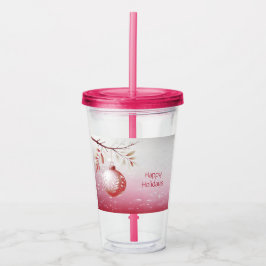 Vaso Acrílico Navidades rosados Ball Holiday Tumbler acrílico