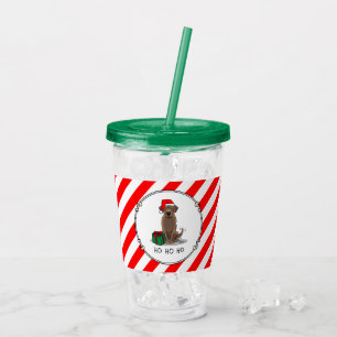 Vaso Acrílico Navidades Santa Chocolate Labrador Recupera curios