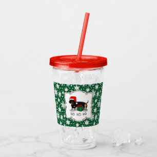 Vaso Acrílico Navidades Santa Dachshund (S black & tan) Cute