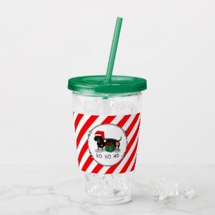 Vaso Acrílico Navidades Santa Dachshund (S black & tan) Cute