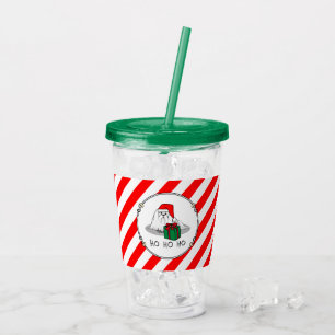 Vaso Acrílico Navidades Santa Hat Perro maltés Cute gracioso