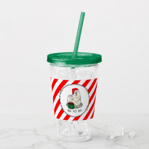 Vaso Acrílico Navidades Santa Hat Puli Perro (blanco) Cute Graci