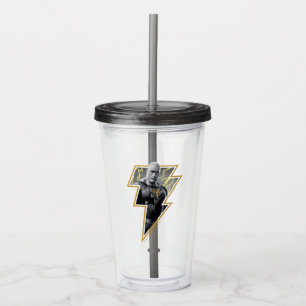Vaso Acrílico Negro Adam Gray y Gold Lightning Graphic