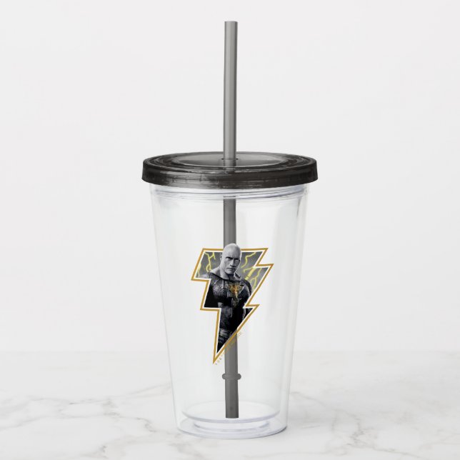 Vaso Acrílico Negro Adam Gray y Gold Lightning Graphic (Anverso)