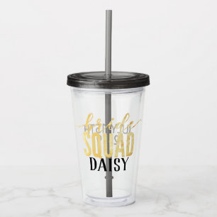 Vaso Acrílico Negro de la tipografía y bebida del pelotón de l