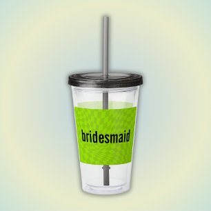 Vaso Acrílico Neon Slime Green Summer Bachelorette Bridesmaid