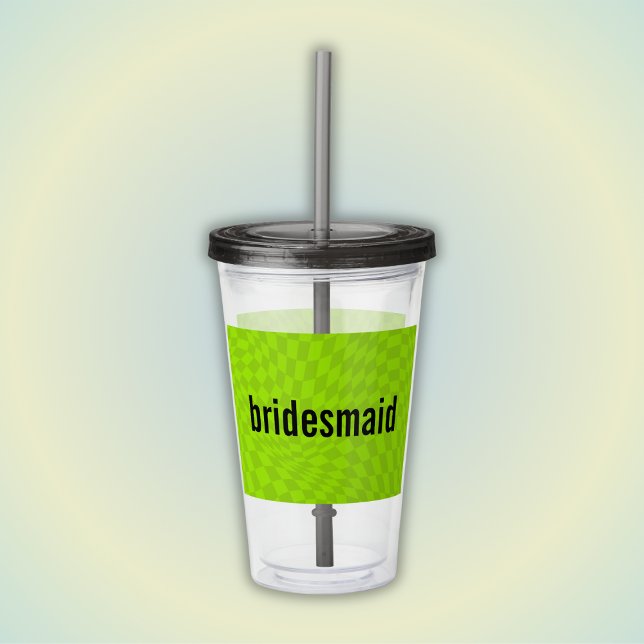 Vaso Acrílico Neon Slime Green Summer Bachelorette Bridesmaid (Subido por el creador)
