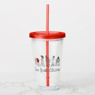 Vaso Acrílico New York City Navidades NYC Holiday Architecture