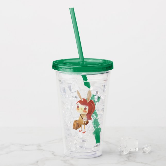 Vaso Acrílico Niña perdida en el bosque (Anverso (hielo))
