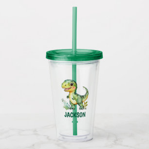 Vaso Acrílico Niños adoran tumbler de dinosaurio personalizado