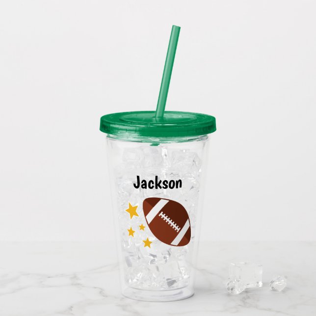 Vaso Acrílico Niños: Estrellas de fútbol personalizadas (Reverso (hielo))